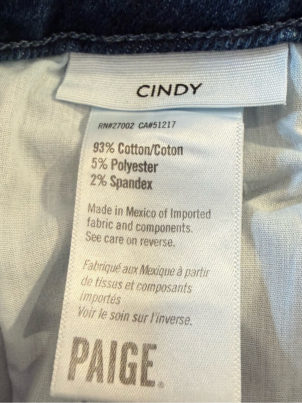 PAIGE Cindy High Rise Slim Straight Leg Jeans Raw Hem Blue Women’s Size 26 - Picture 3 of 11